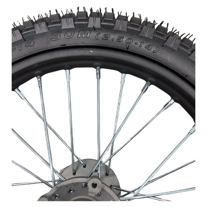 Replacement Wheel for Kids Ride on's - 14 inch inner tube Front Wheel OneMX-EX2S - 104-3117