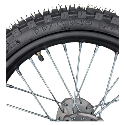 Replacement Wheel for Kids Ride on's - 14 inch inner tube Front Wheel OneMX-EX2S - 104-3117