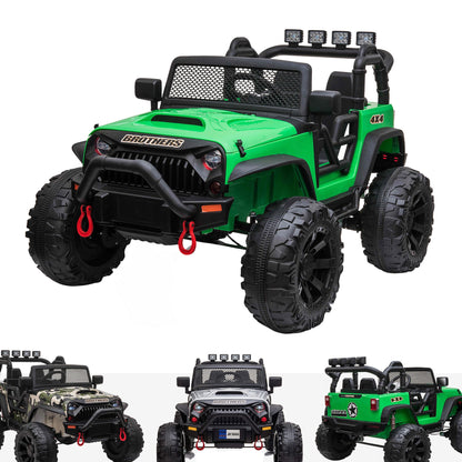 24V Jeep Wrangler Style Off Road 4x4 Green - Pre-Assembled