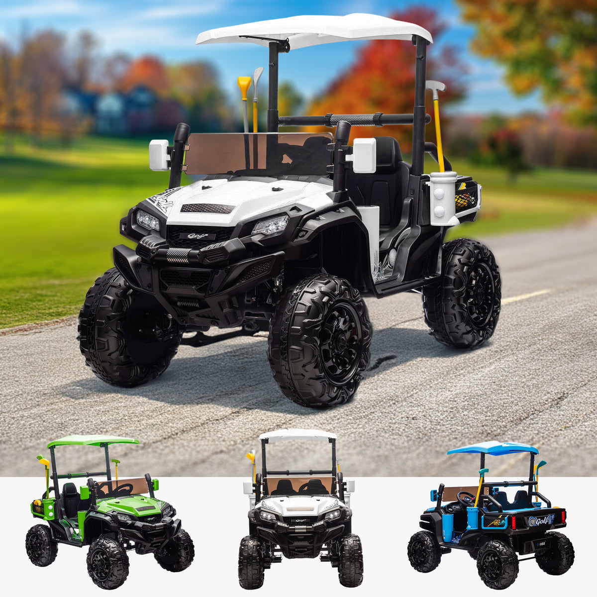 Golf Ride On 24V RiiRoo Gator Kids Battery Electric Golf Buggy Ride On With Clubs