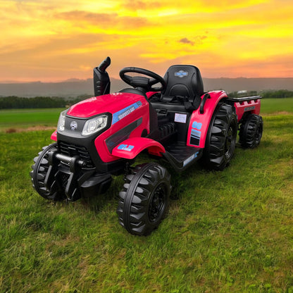 24 V PowerHauler Elektro-Traktor- und Anhängerset für Kinder