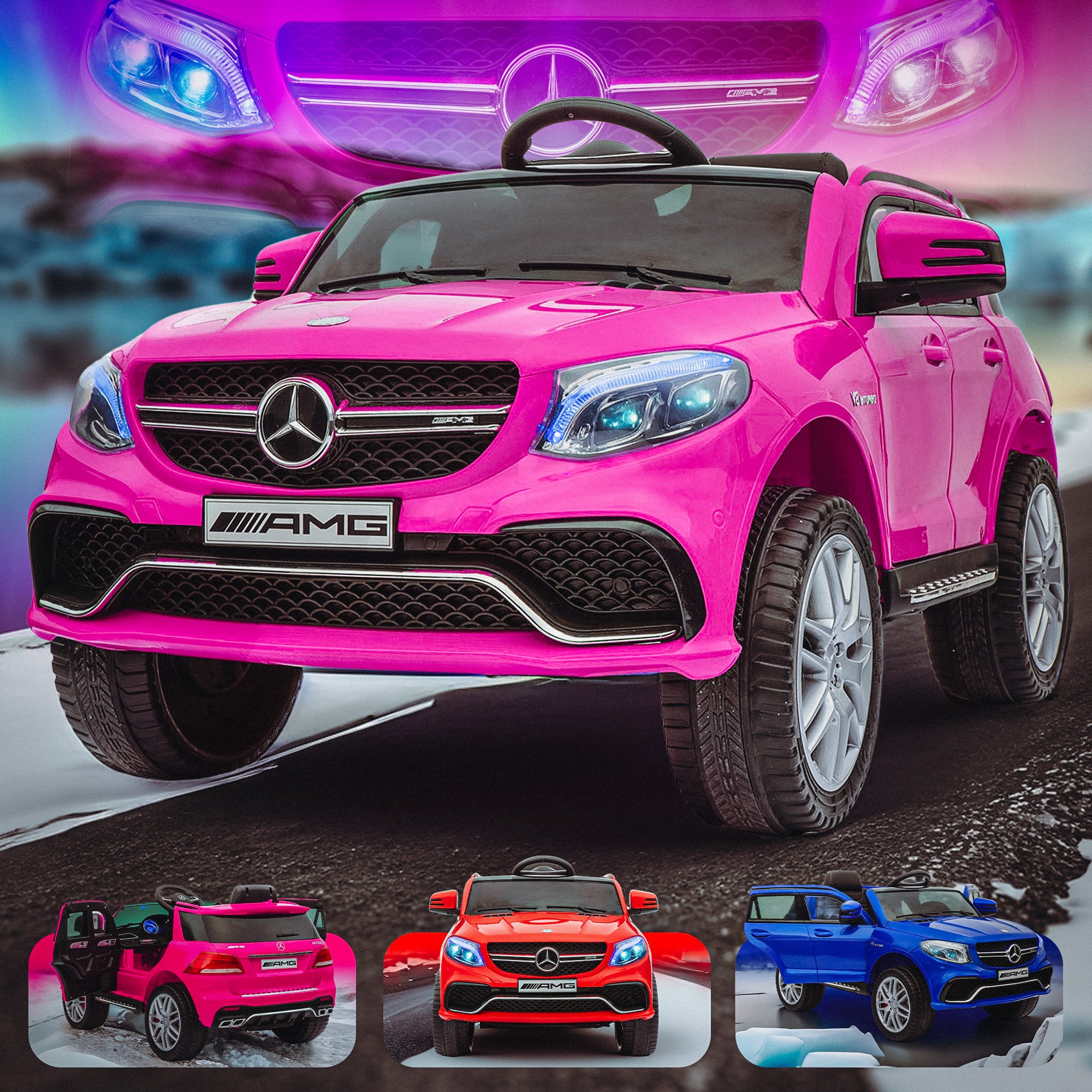 Pink mercedes ride on on sale