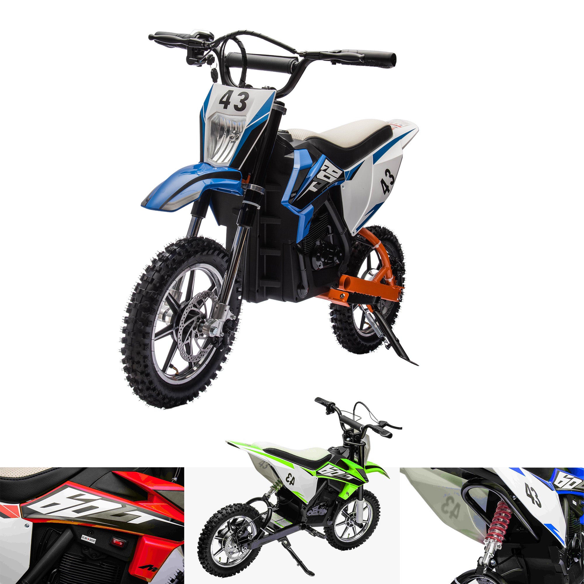 36V MotoWizz 500W Motorbike Kids Battery Electric Ride On RiiRoo