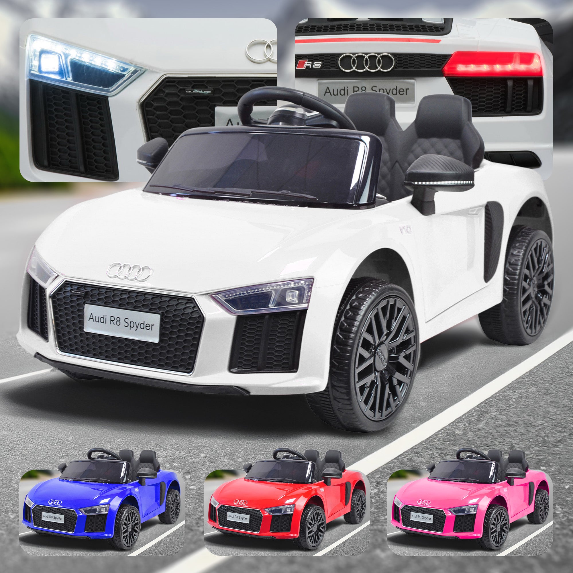 12V Audi R8 Spyder SuperSport Kids Battery Electric Ride On Car RiiRoo