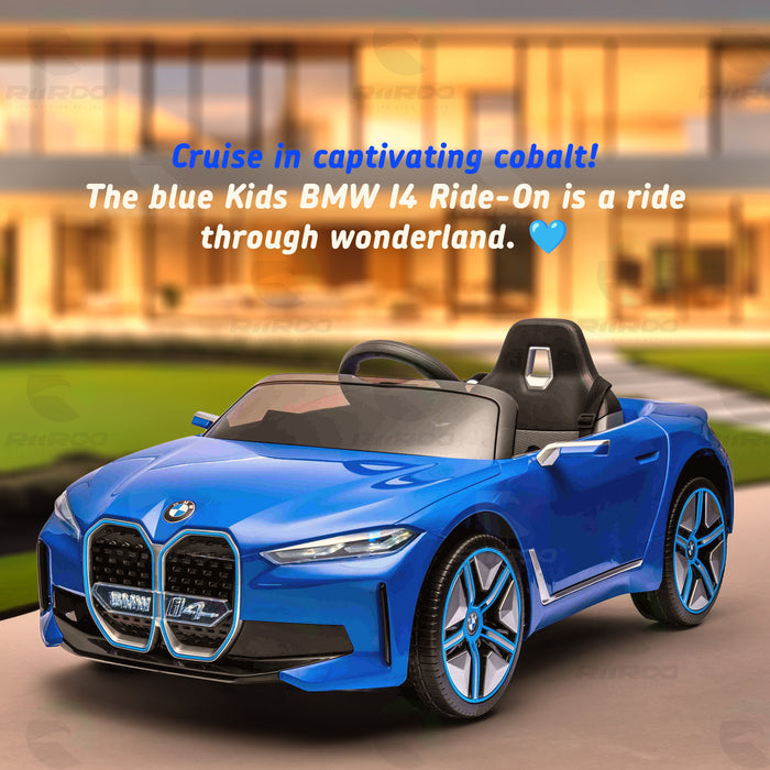 Kidcars Kinder Elektroautos mit Akku - Elektro Kinderauto BMW i4 mit Lizenz  2x30W 12V 7Ah