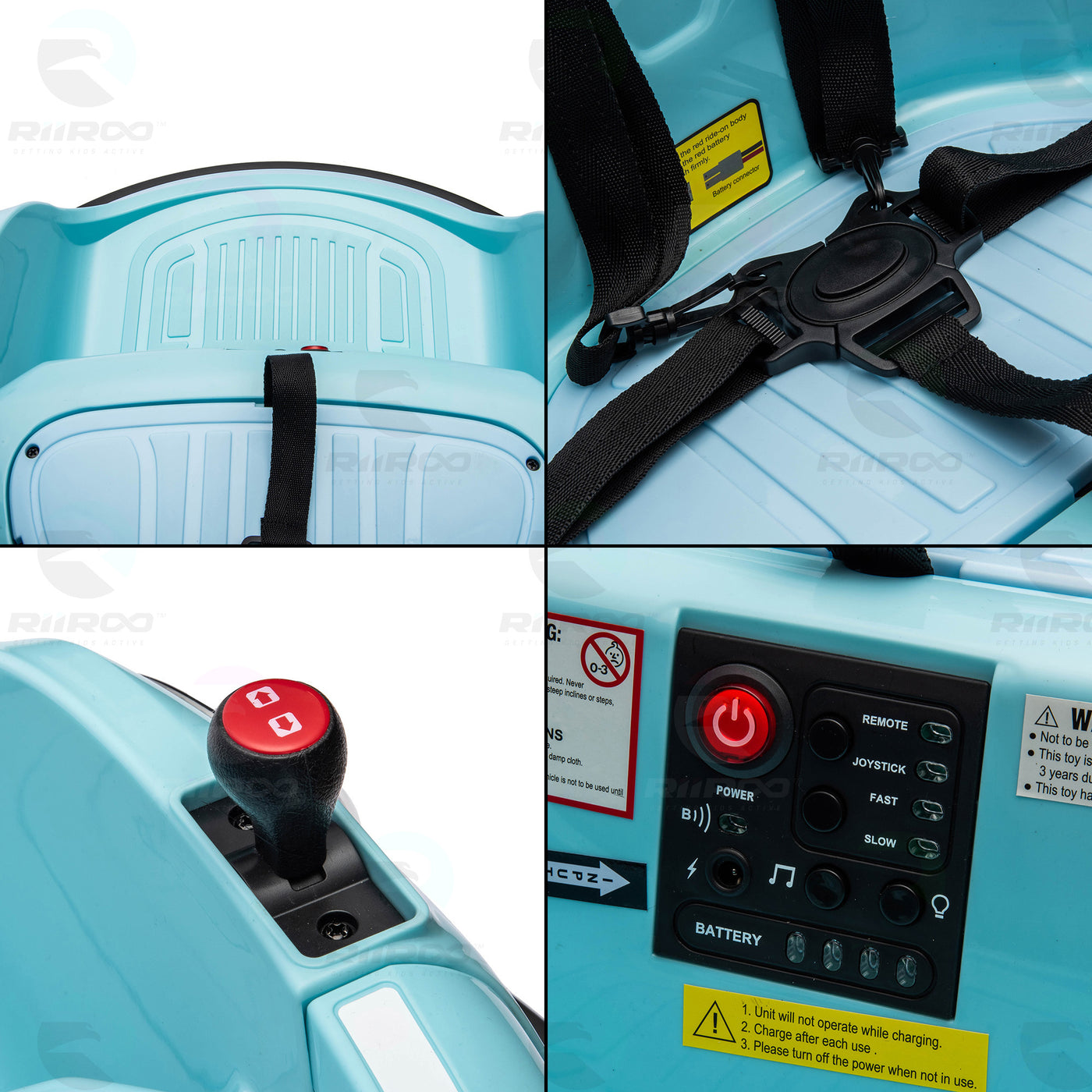 RiiRoo 12V Ride on Bumper Kart Electric Ride on Toy