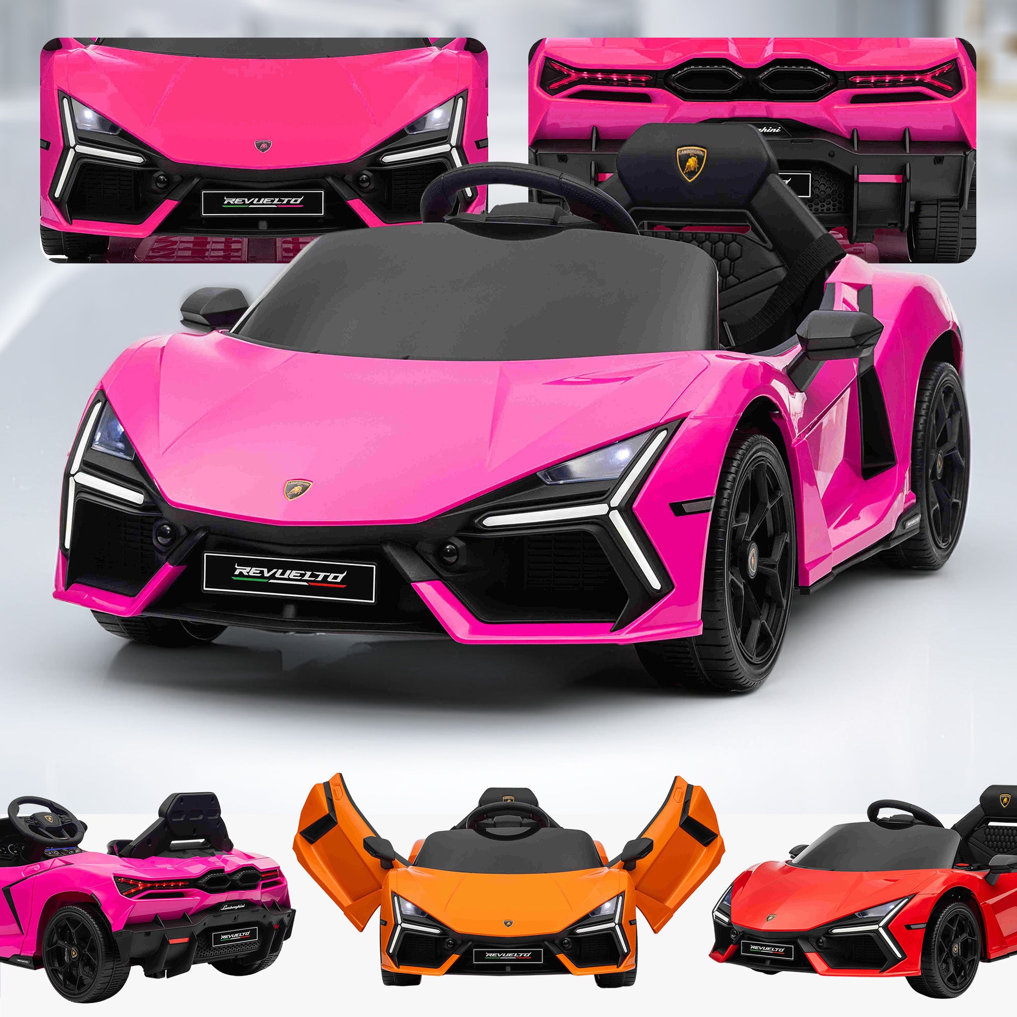 12V Licensed Lamborghini Revuelto Kids Battery Electric Ride On RiiRoo