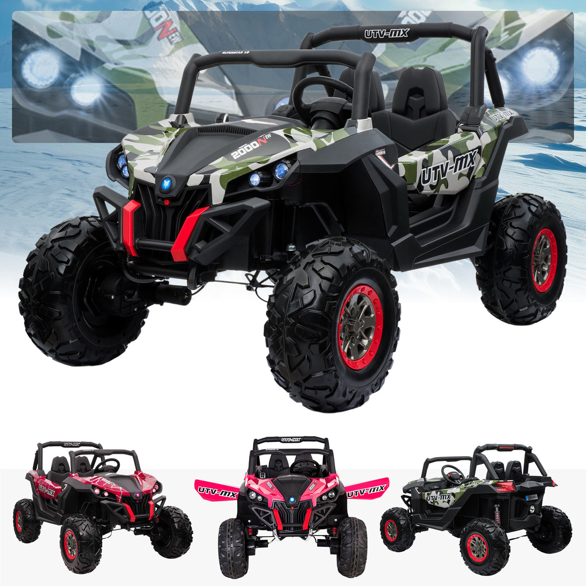 24V RiiRoo MaxPow UTV-MX Kids Battery Electric Ride On Buggy