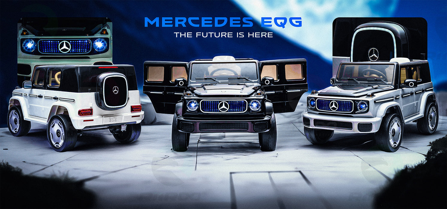 Kids Mercedes Benz EQG electric ride-on SUV with rugged style