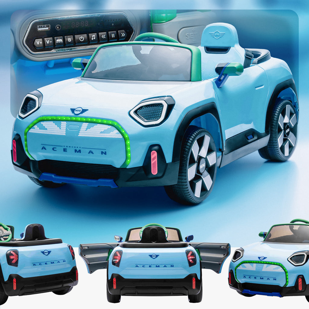 Licensed Mini Aceman Kids Ride-On Car Bluetooth, Remote, Safe