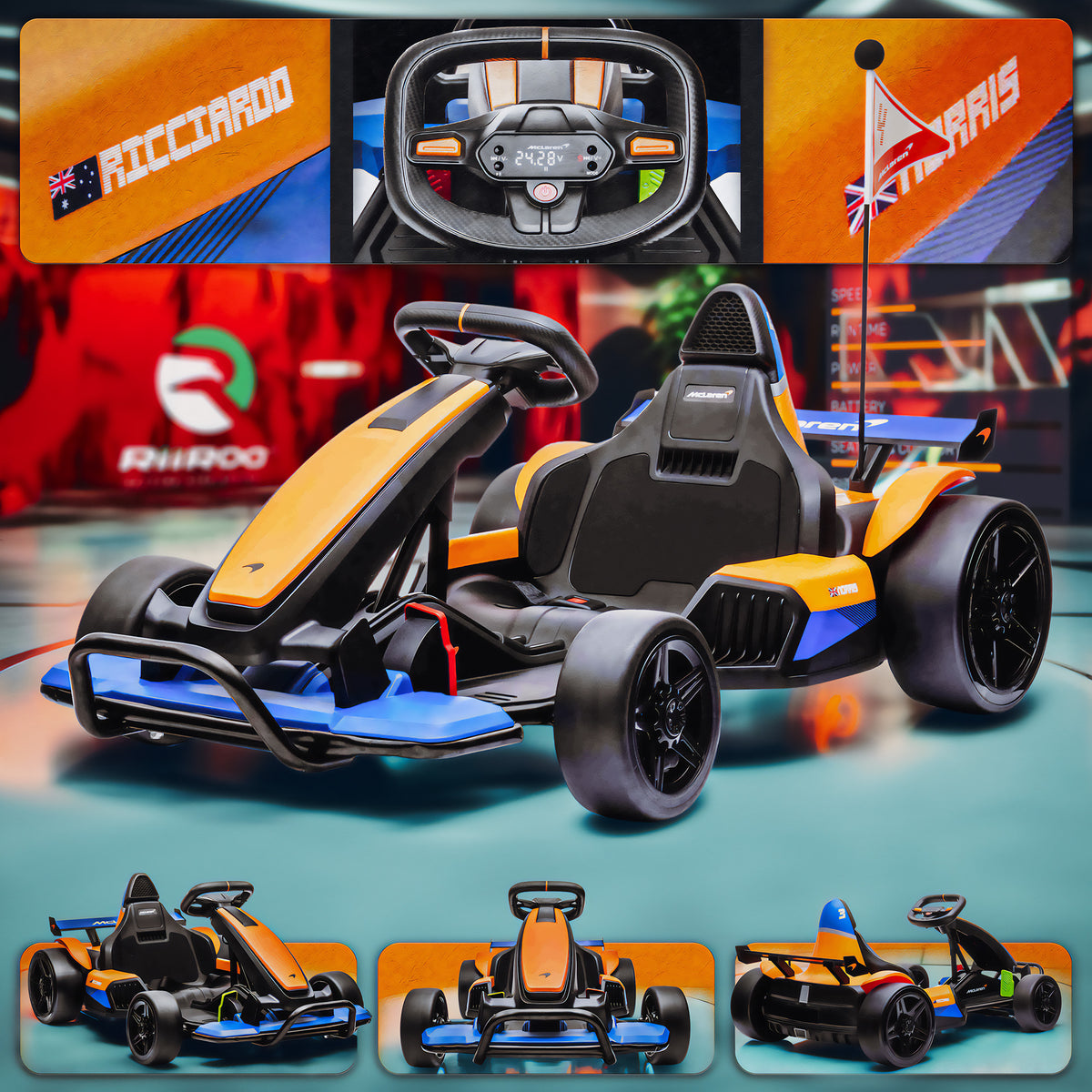 McLaren 24V Battery Electric Drift Kart for Kids – RiiRoo