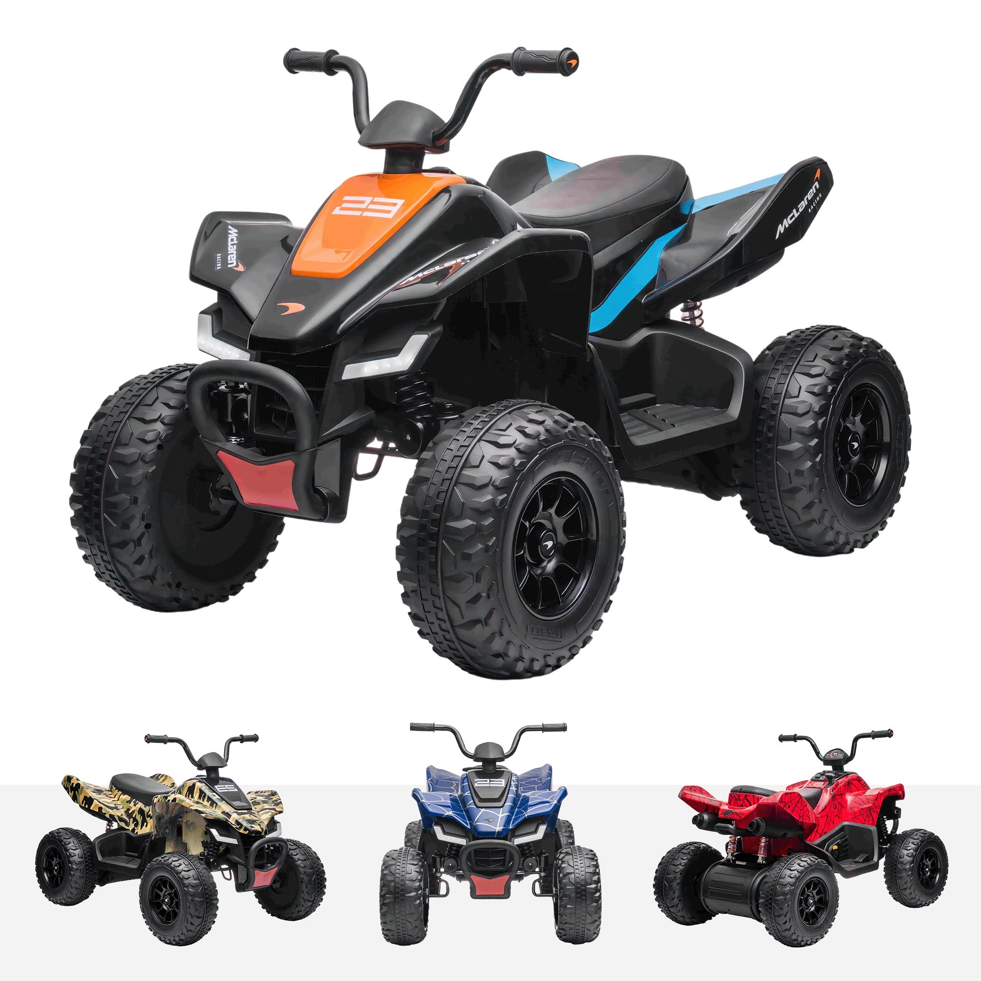 12V McLaren Racing MCL 35 Quad Bike Kids Battery Electric Ride On – RiiRoo