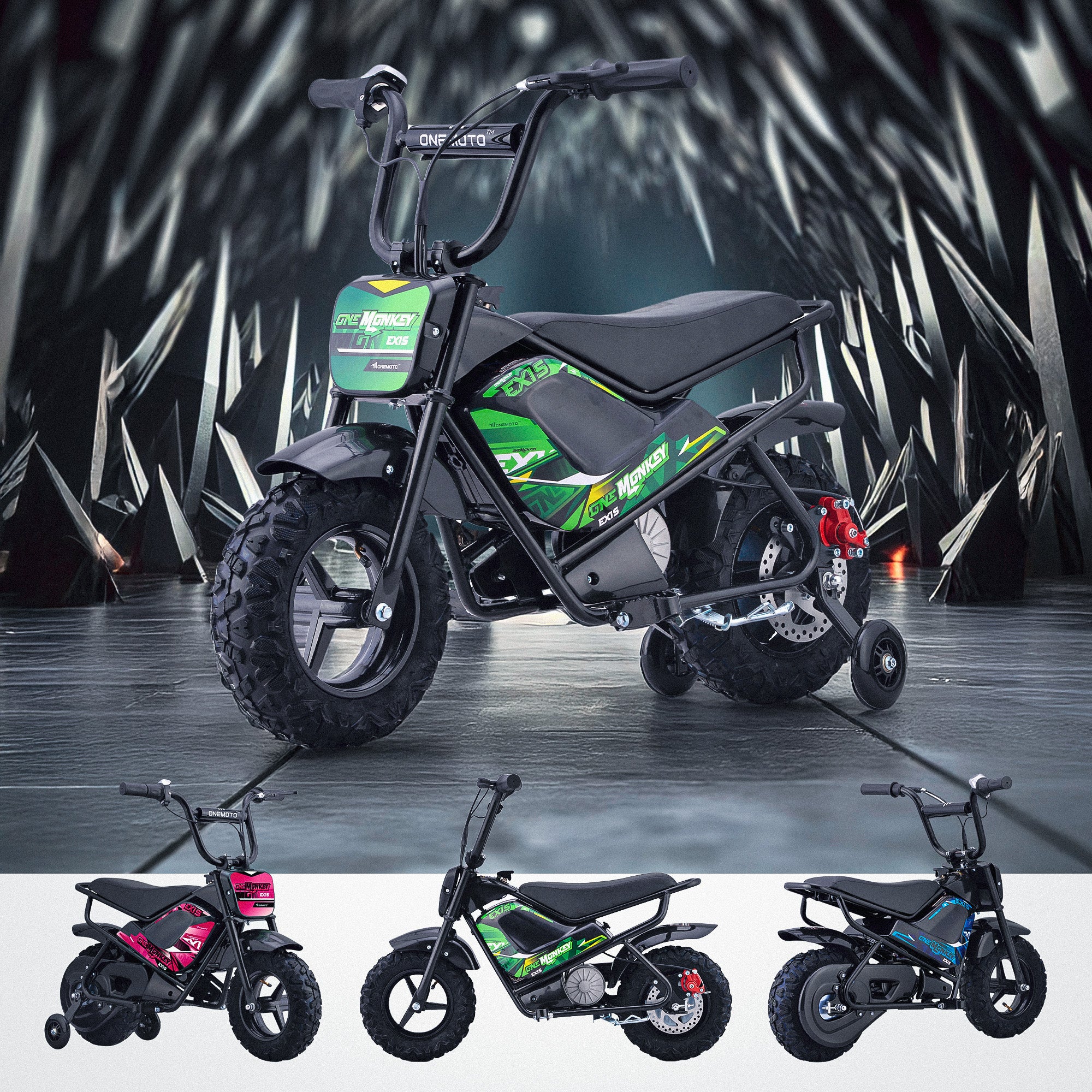 24V 250W Electric Kids Mini Monkey Motorbike |  OneMonkey™ EX1S