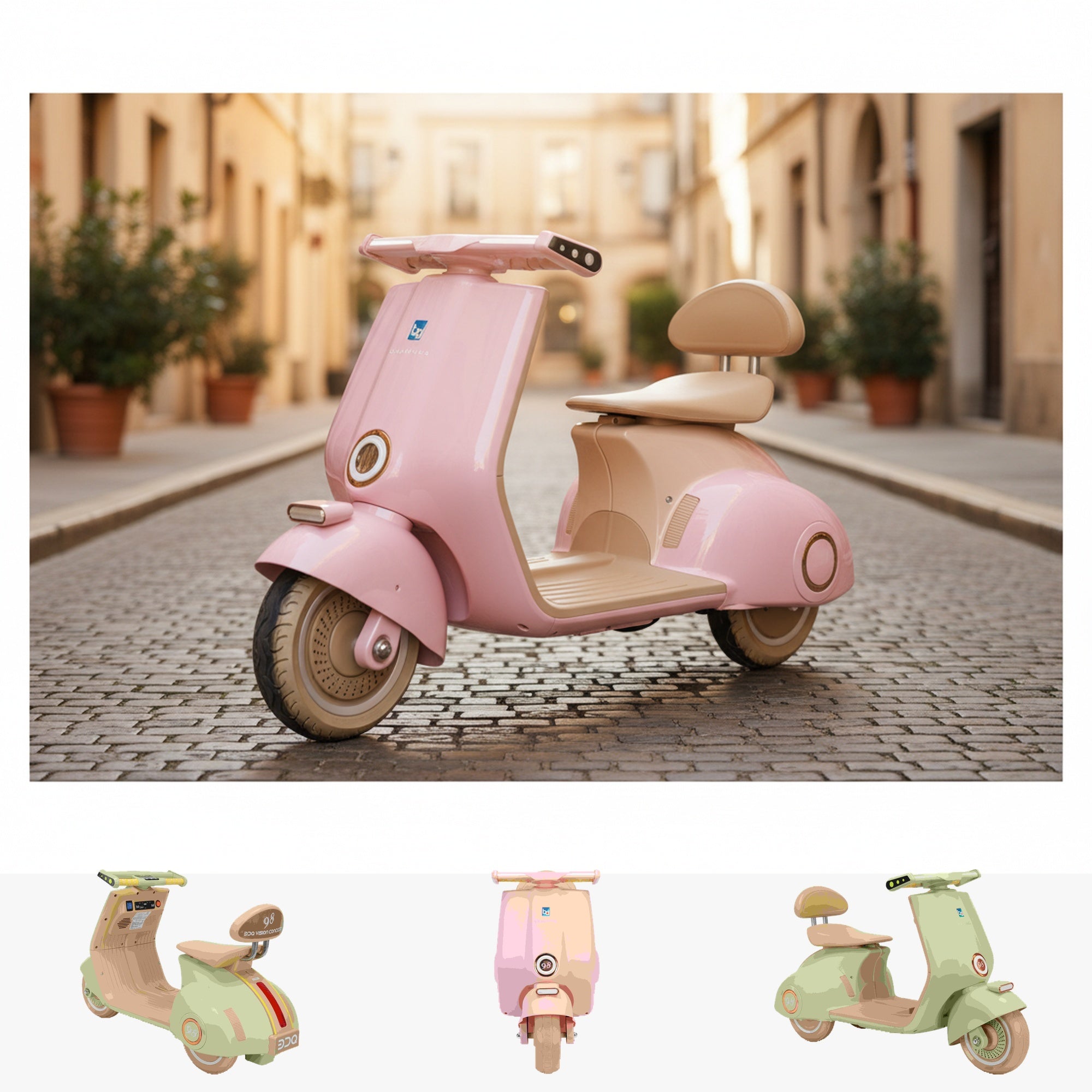 Retro Mod Cruiser 12v Kids RIde On Scooter