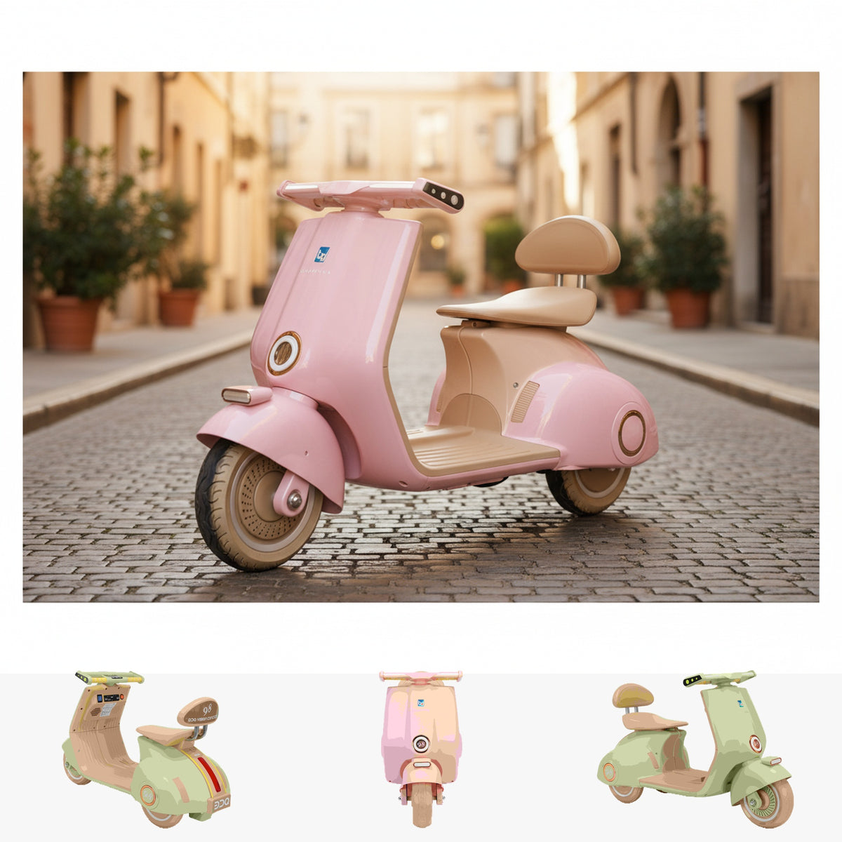 Retro Mod Cruiser 12v Kids RIde On Scooter - DISPLAY MODEL