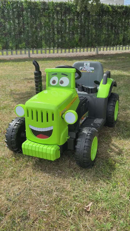 RiiRoo SmileyTrac 12V Battery Powered Kids Ride-On Tractor
