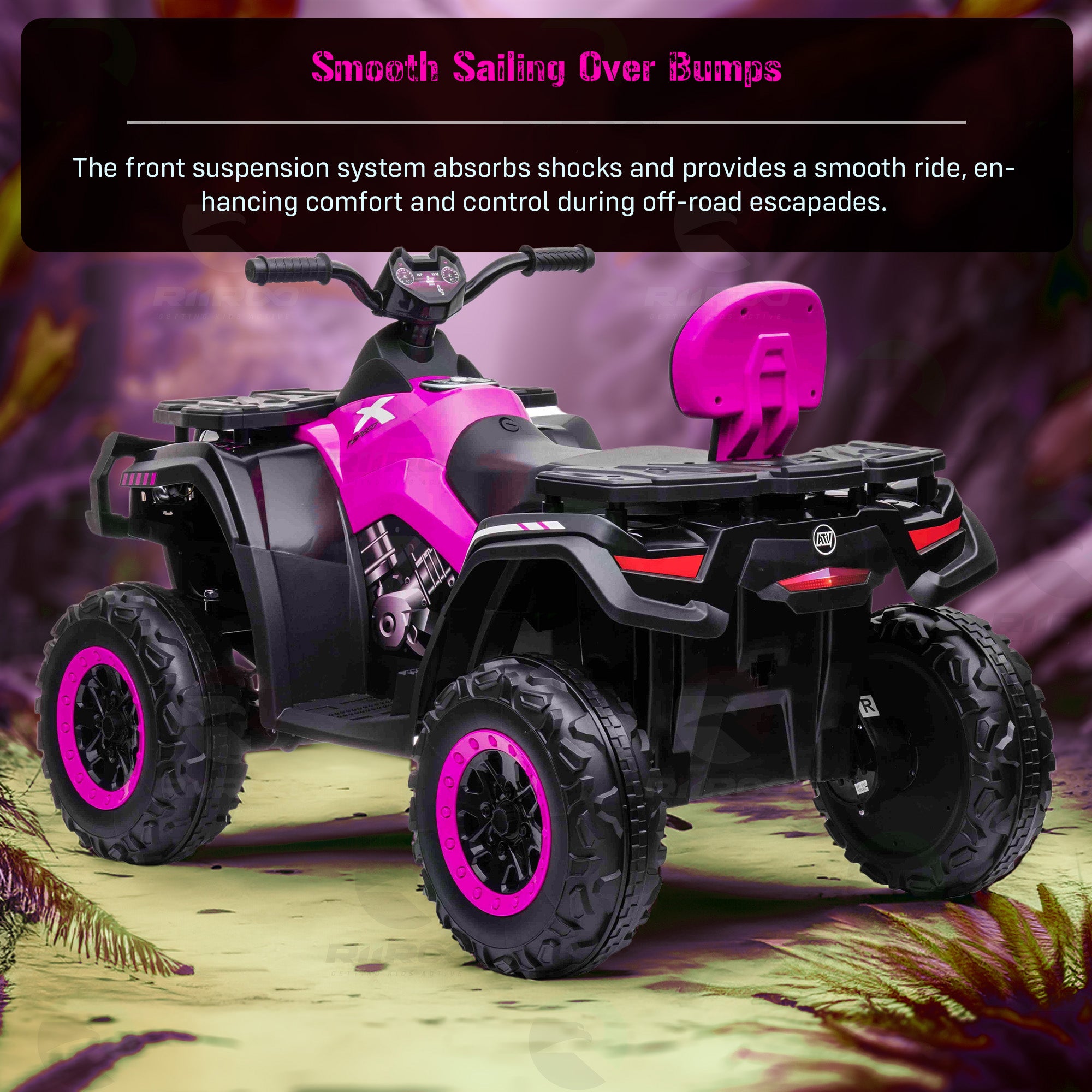 24V RiiRoo Fortress Kids 4WD Battery Electric Quad ATV Ride On