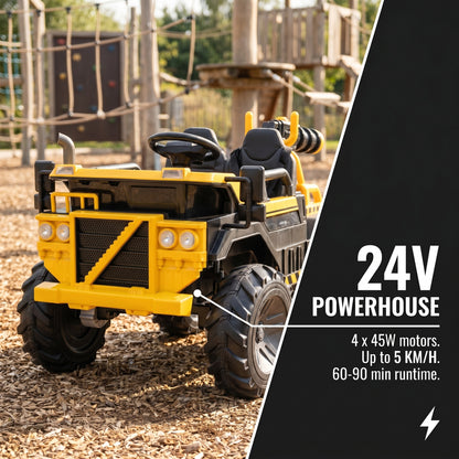 RiiRoo ClawForge XT 24V Electric Kids Ride-On Construction Truck