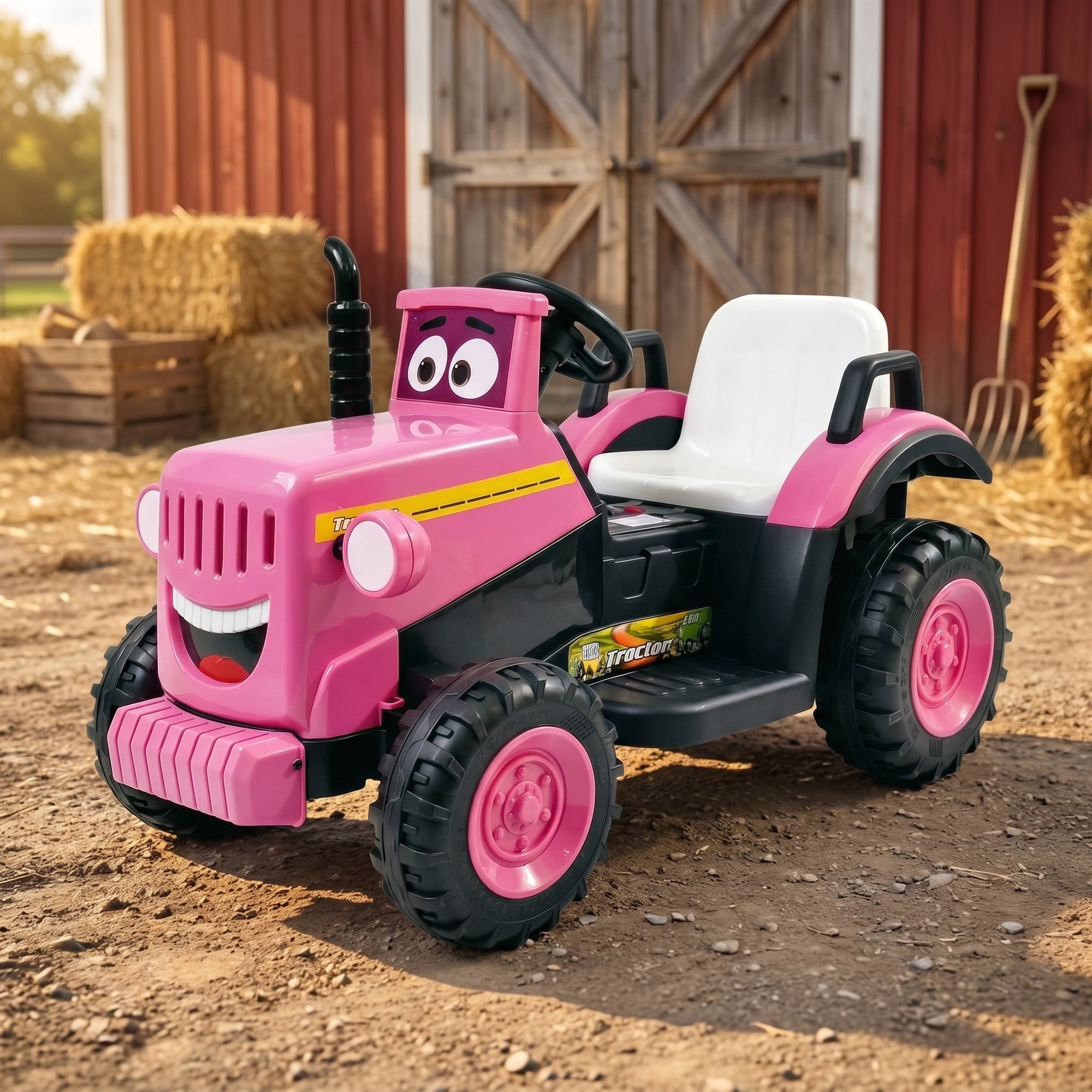 RiiRoo SmileyTrac 12V Battery Powered Kids Ride-On Tractor