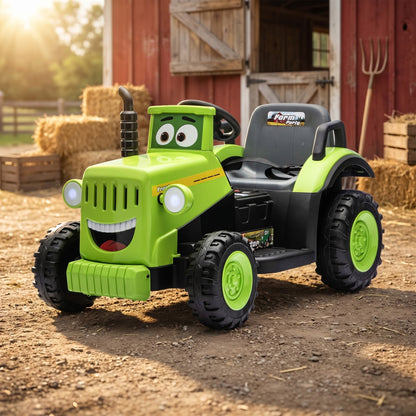 RiiRoo SmileyTrac 12V Battery Powered Kids Ride-On Tractor