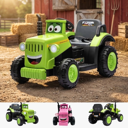 RiiRoo SmileyTrac 12V Battery Powered Kids Ride-On Tractor