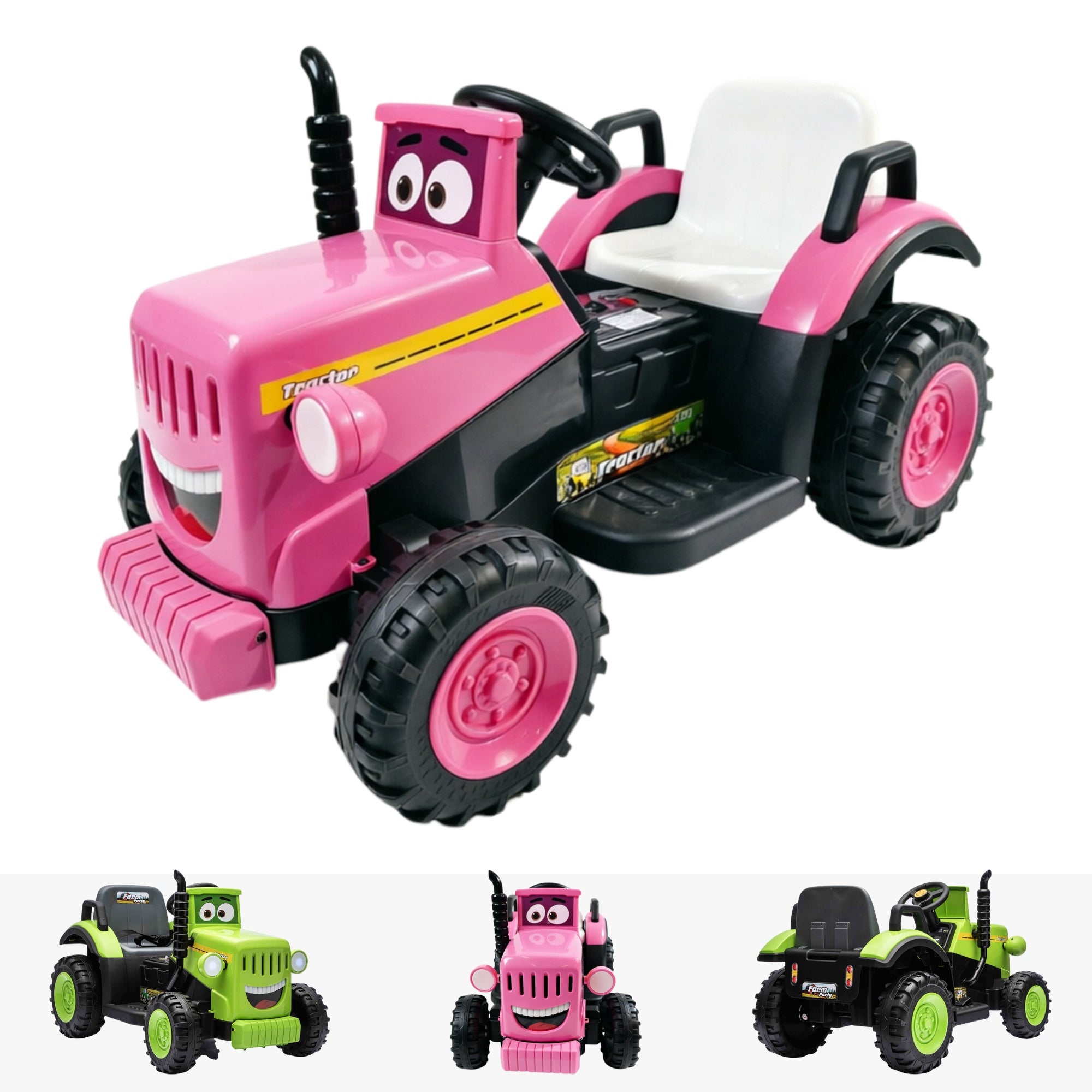 RiiRoo SmileyTrac 12V Battery Powered Kids Ride-On Tractor