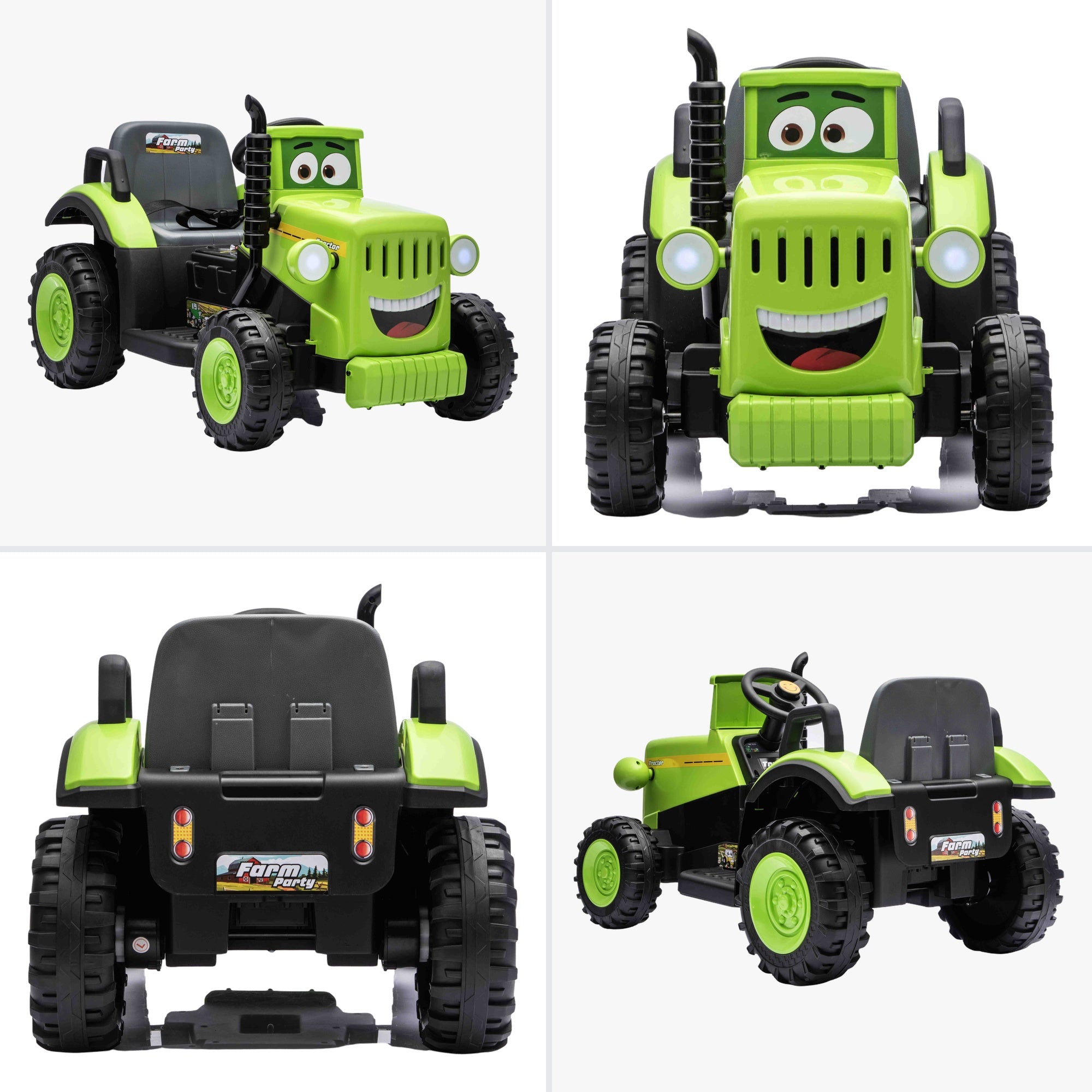 RiiRoo SmileyTrac 12V Battery Powered Kids Ride-On Tractor
