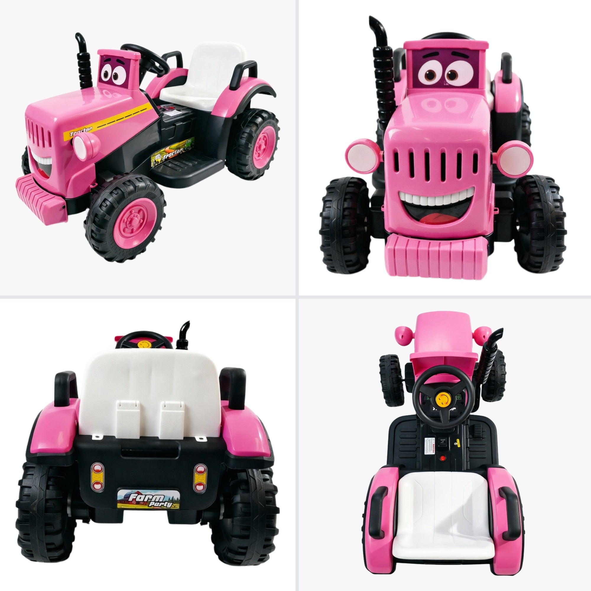 RiiRoo SmileyTrac 12V Battery Powered Kids Ride-On Tractor
