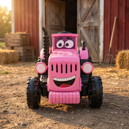 RiiRoo SmileyTrac 12V Battery Powered Kids Ride-On Tractor
