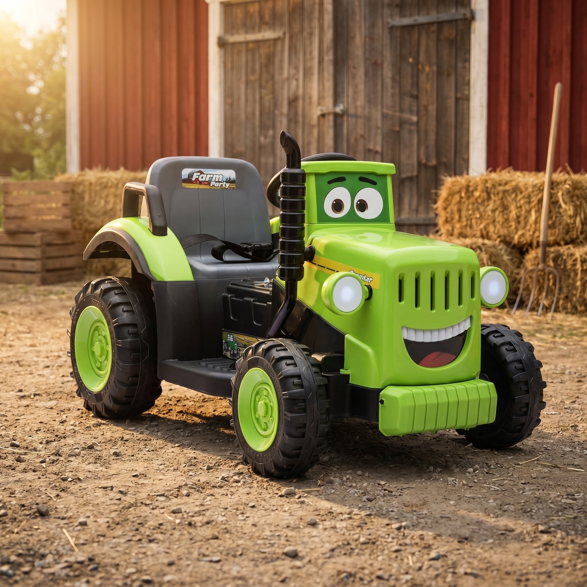 RiiRoo SmileyTrac 12V Battery Powered Kids Ride-On Tractor