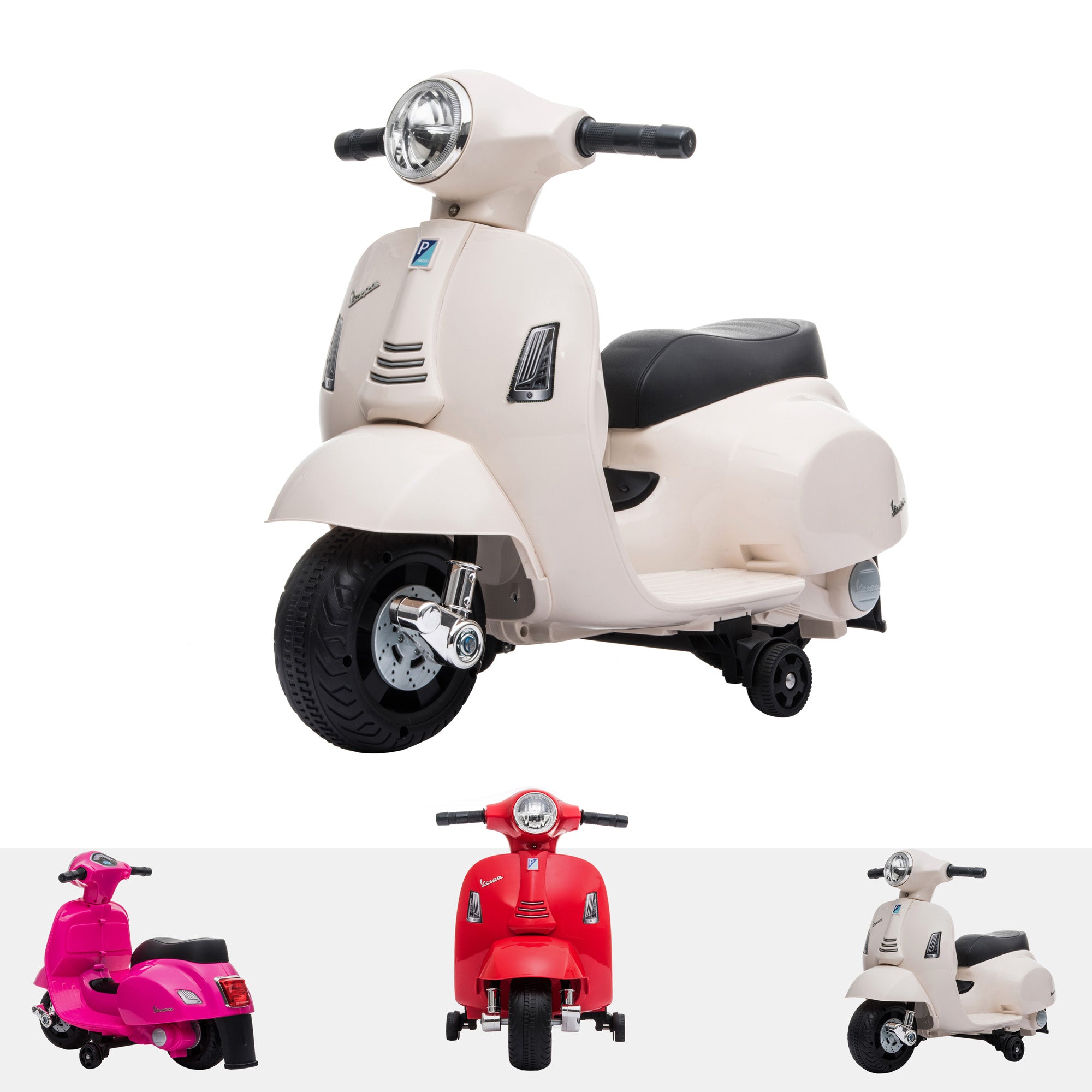 Biemme Vespa GTS Piaggio 6V – Moto Électrique Enfant License Officielle, Idéale Pour Petits Pilotes Dès 18 Mois