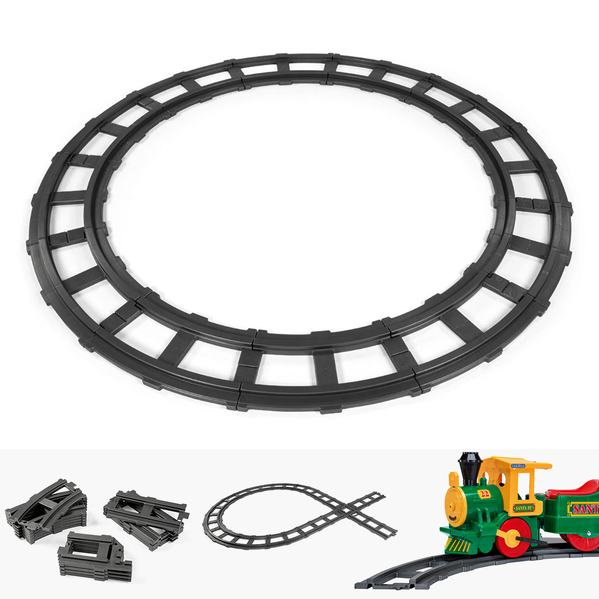 peg perego extra train tracks Peg Perego Santa FE Train Figure 8 Track Set Black – RiiRoo