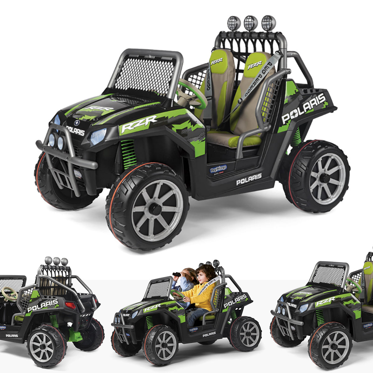 peg perego polaris rzr ranger 24V Peg Perego Polaris Ranger RZR Green Shadow Black & Green – RiiRoo