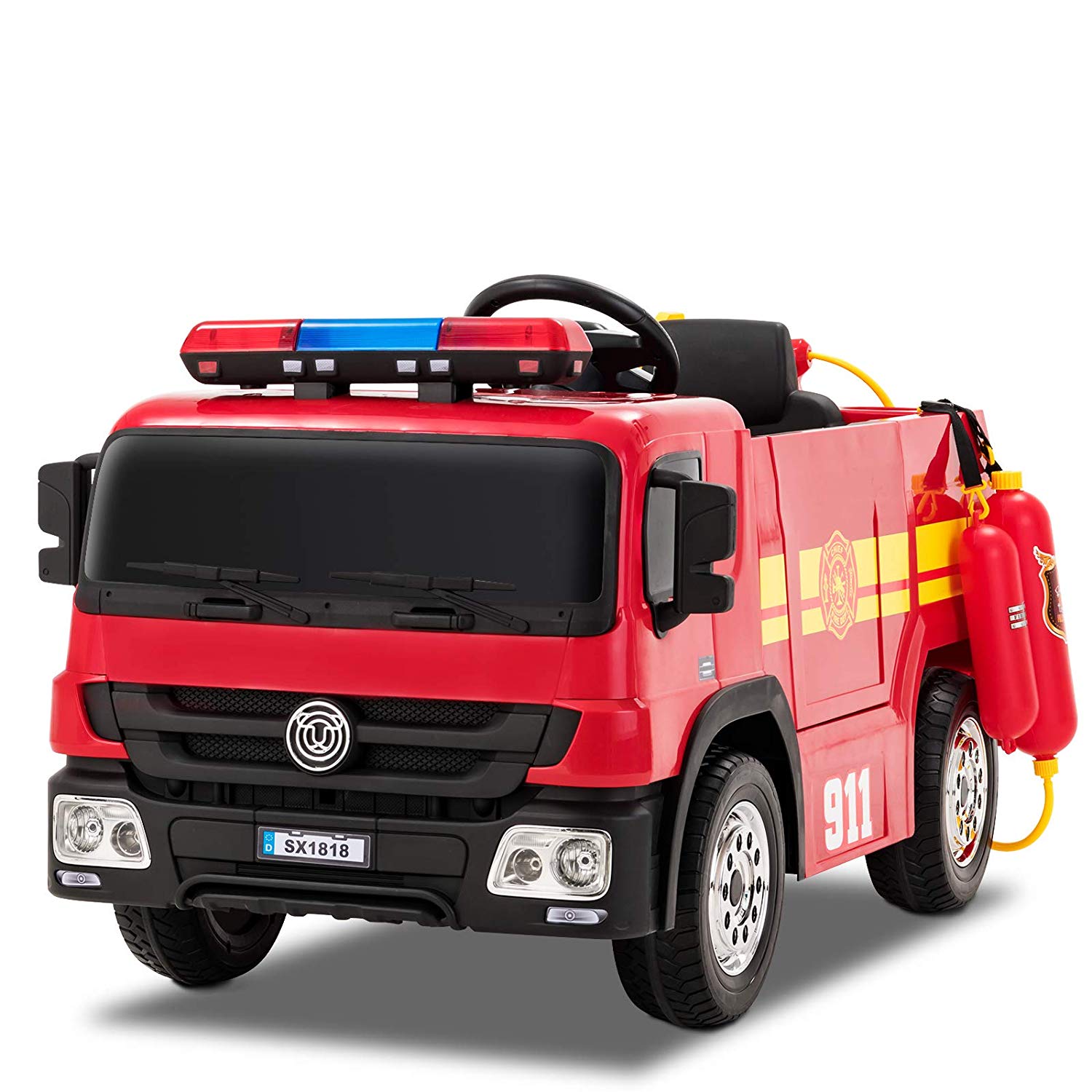 12v fire engine two seater ride on online