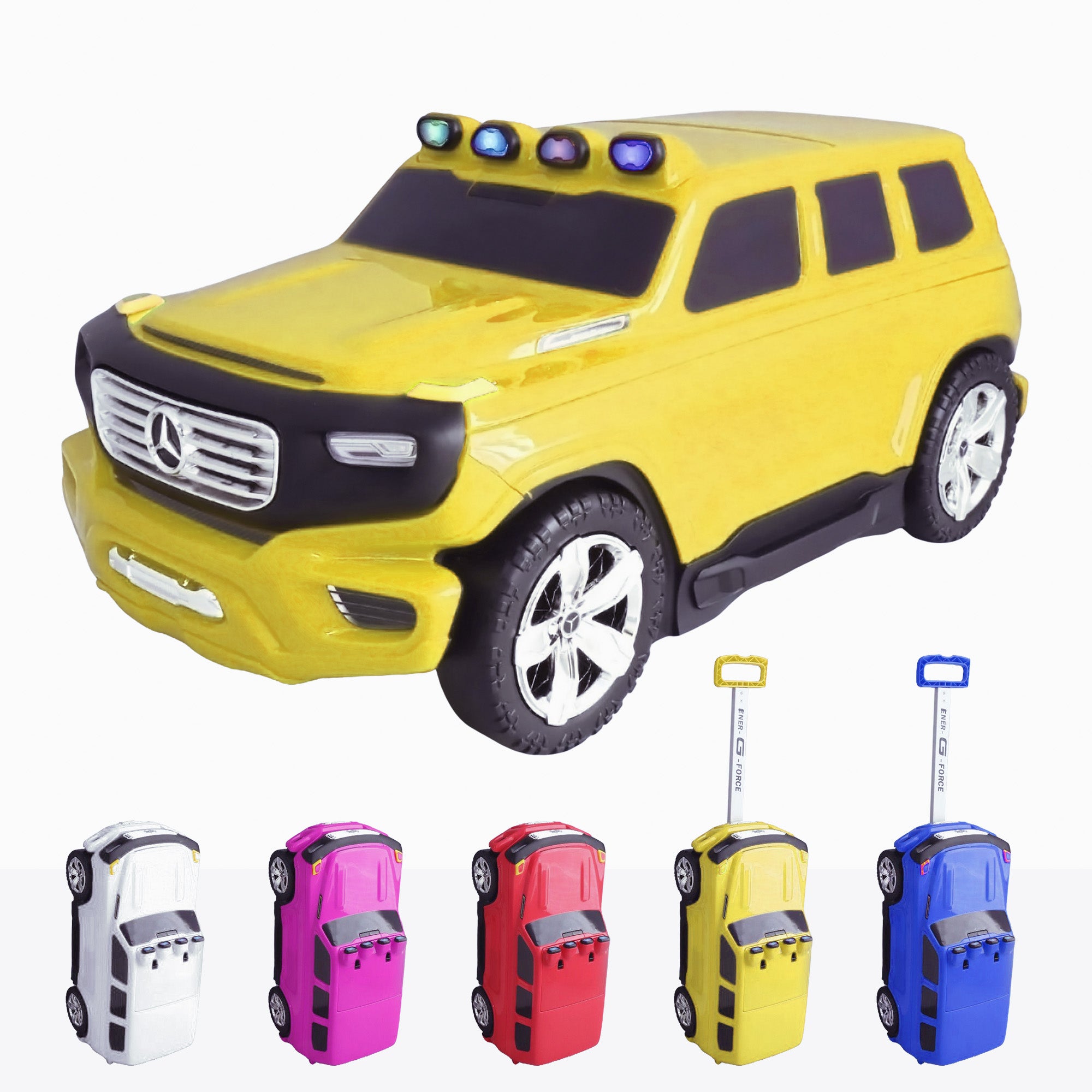 Kids Pull Along Licensed Mercedes-Benz Ener-G-Force Luggage- White Small Travel  Bag