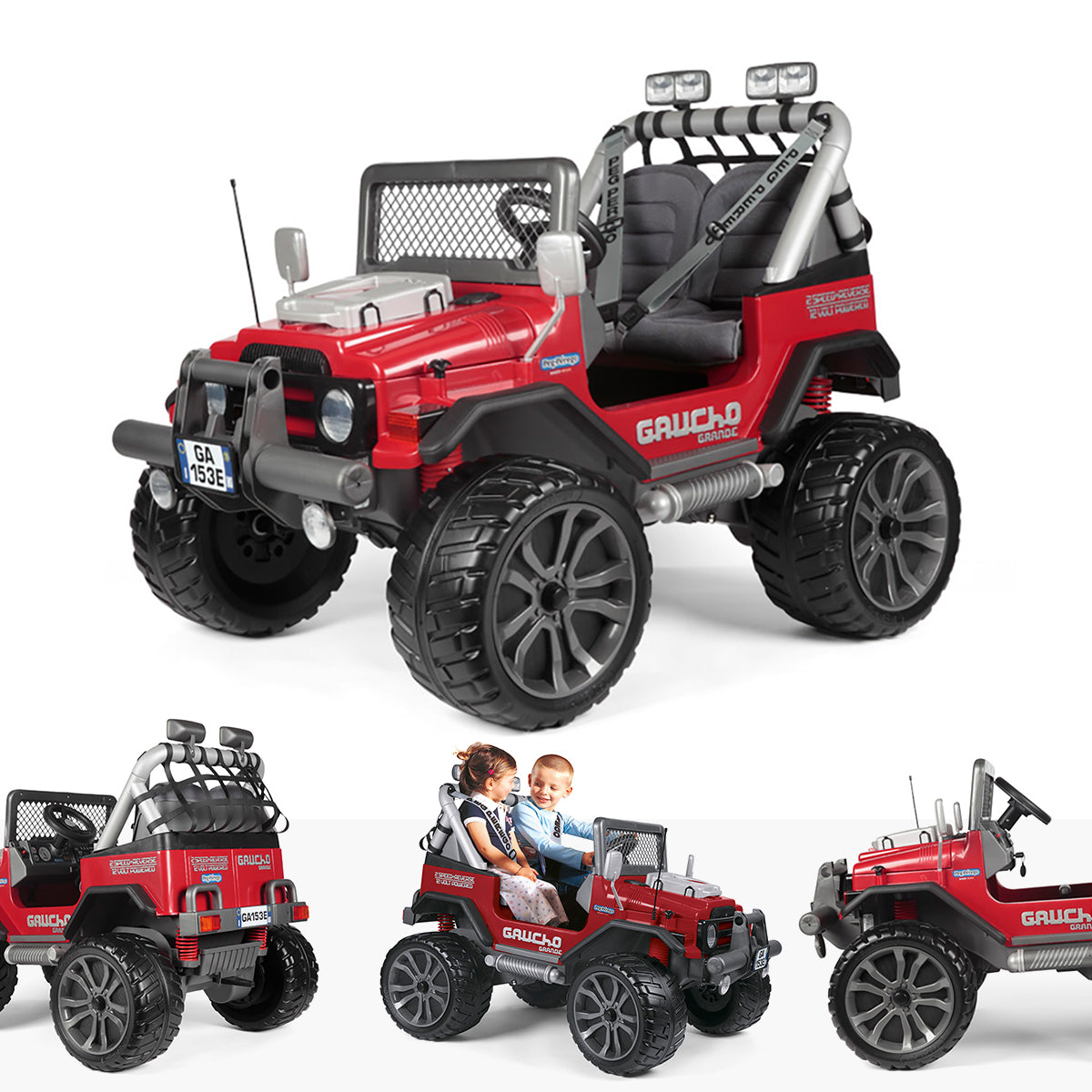 peg perego jeep battery 12V Peg Perego Gaucho Grande 240W Kids Battery Electric Ride On – RiiRoo