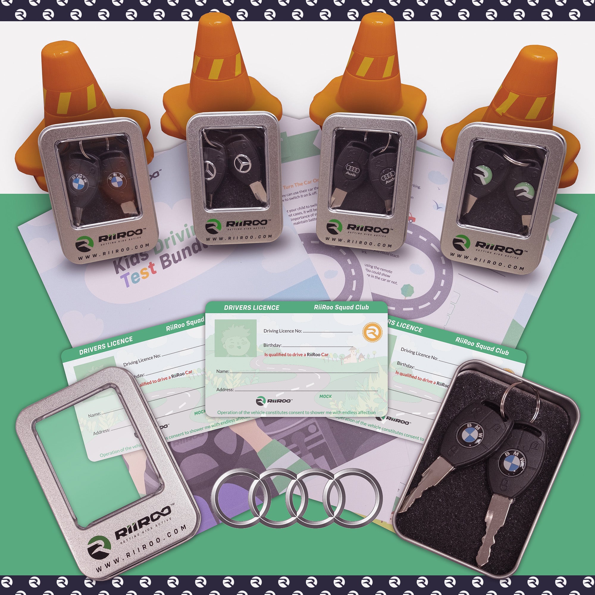 Audi Driving Test Kit - Certificate - License - Cones - Keys – RiiRoo