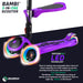 bambi three in one scooter led lights purple1 riiroo 3 kids