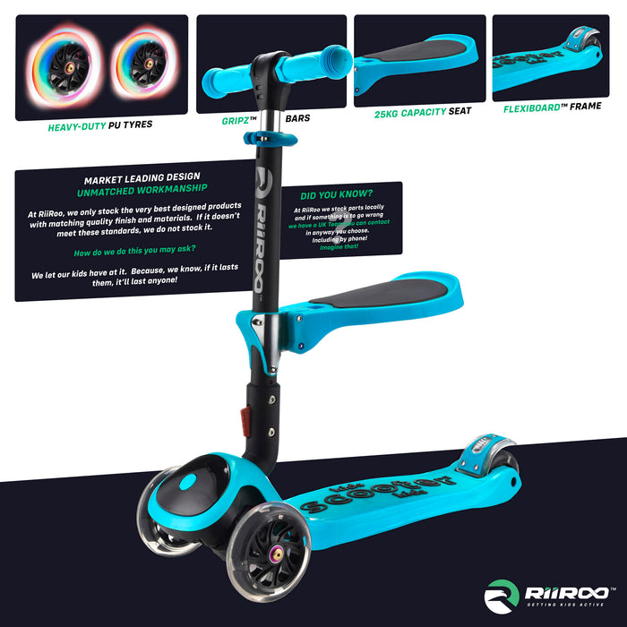 bambi three in one scooter premium materials blue riiroo 3 kids