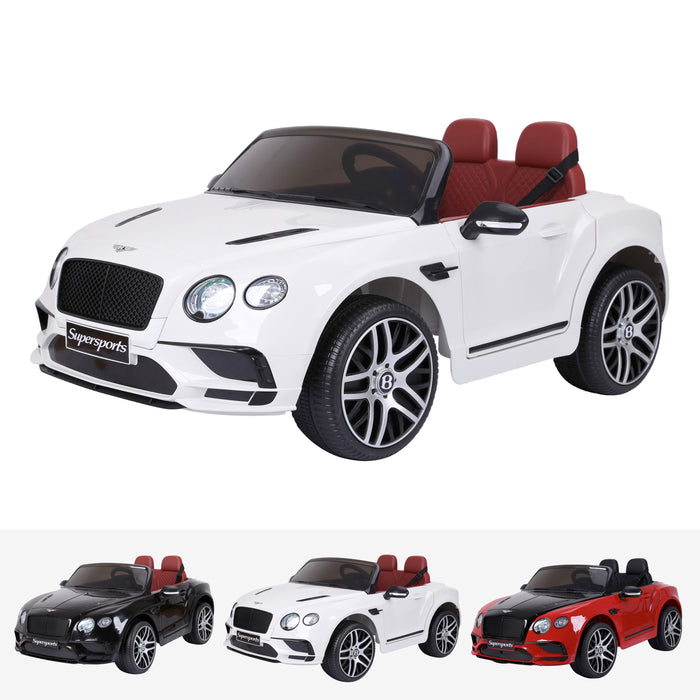bentley continental supersport licensed 12v battery electric ride on car with remote white2 White licensed supersports 12v ride on kids electric car eva wheel