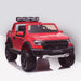 kids 12v electric ford ranger raptor f150 battery operated ride on car with parental remote control front angle doors closed red wildtrak 2wd