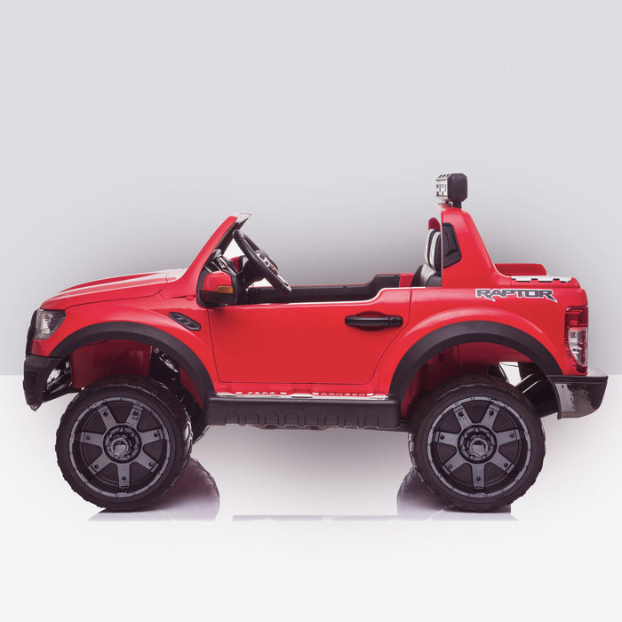 kids 12v electric ford ranger raptor f150 battery operated ride on car with parental remote control side red wildtrak 2wd