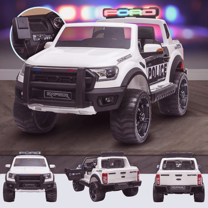 kids 12v electric ford ranger raptor f150 police truck car jeep pick up battery operated ride on car with parental remote control main wildtrak edition