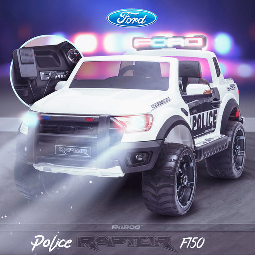 kids 12v electric ford ranger raptor f150 police truck car jeep pick up battery operated ride on car with parental remote control switch 2 wildtrak edition