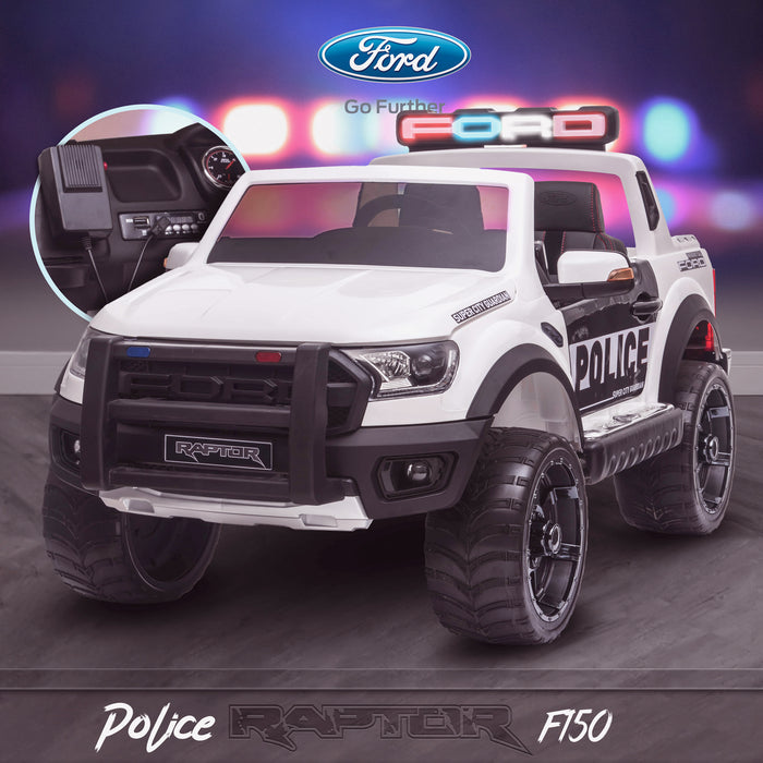 kids 12v electric ford ranger raptor f150 police truck car jeep pick up battery operated ride on car with parental remote control switch wildtrak edition