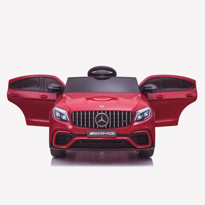 kids 12v electric mercedes glc 63s coupe battery car jeep pick up battery operated ride on car with parental remote control front doors open benz amg licensed 2wd