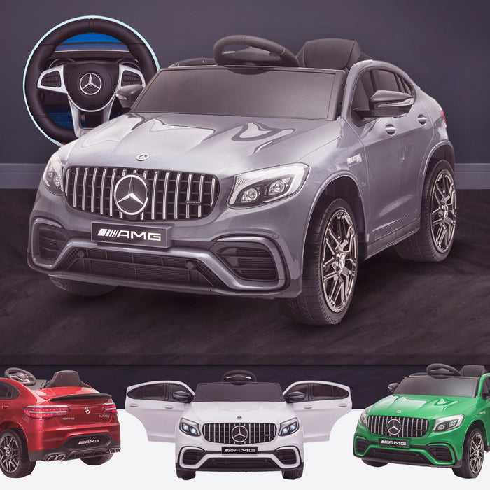 kids 12v electric mercedes glc 63s coupe battery car jeep pick up battery operated ride on car with parental remote control gray Painted Grey benz amg licensed 2wd