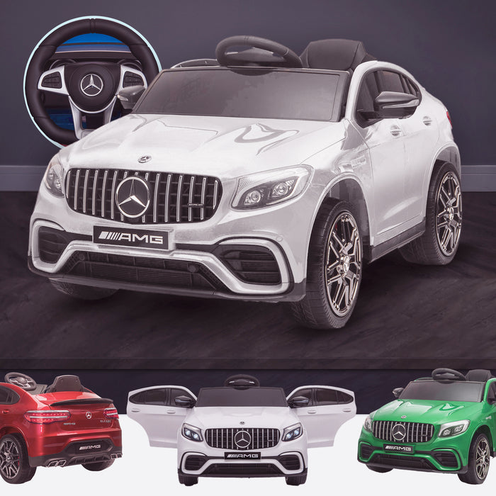 kids 12v electric mercedes glc 63s coupe battery car jeep pick up battery operated ride on car with parental remote control white White benz amg licensed 2wd