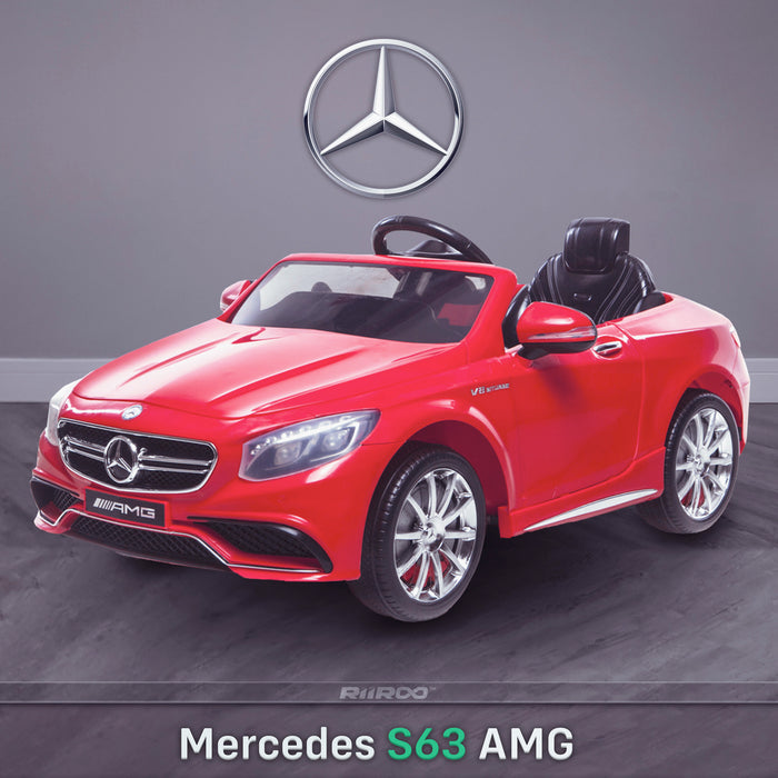 kids 12v electric mercedes s63 amg car licesend battery operated ride on car with parental remote control main front angle 2 red 2wd