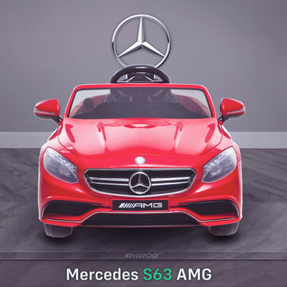kids 12v electric mercedes s63 amg car licesend battery operated ride on car with parental remote control main front red 2wd
